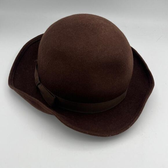 Burberry Women\'s Vintage Brown 100% Wool Felt Bowler Hat main image 8